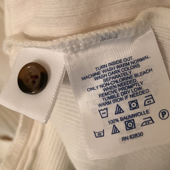 Lands’ End cream button-up lightweight stretchy cotton cardigan 3x(24W-26W) - Picture 10 of 11